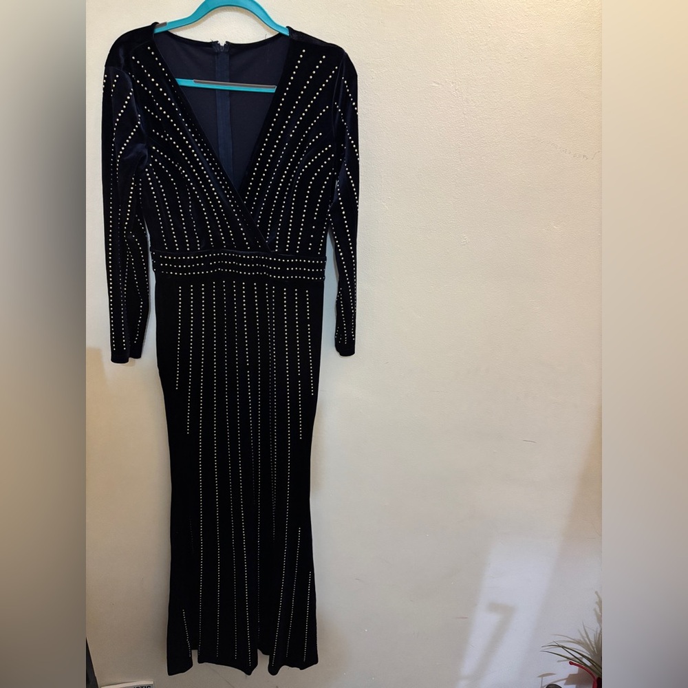 Elegant Black Studded Dress